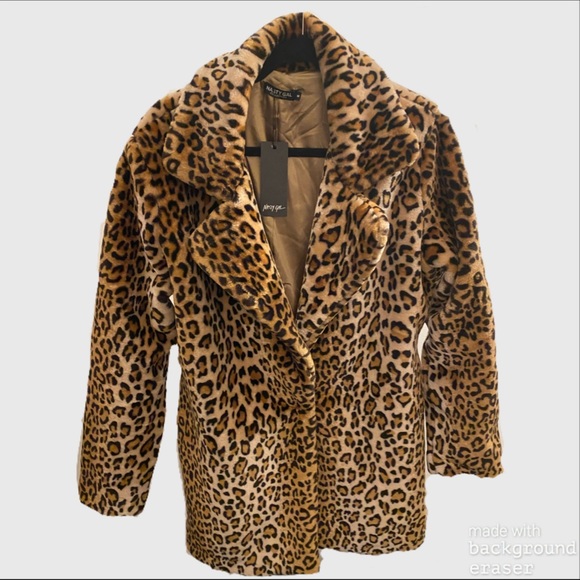 Nasty Gal Jackets & Blazers - Faux Fur Leopard Print Coat
